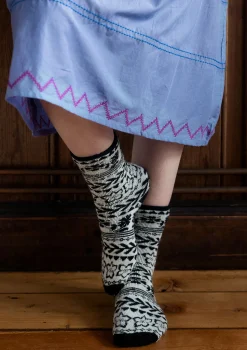 Outlet Gudrun Sjödén Socken „Twinkle“ aus Wollfrottee schwarz