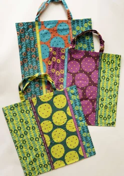 New Gudrun Sjödén Stofftasche Größe L, aus Bio-Baumwolle multi