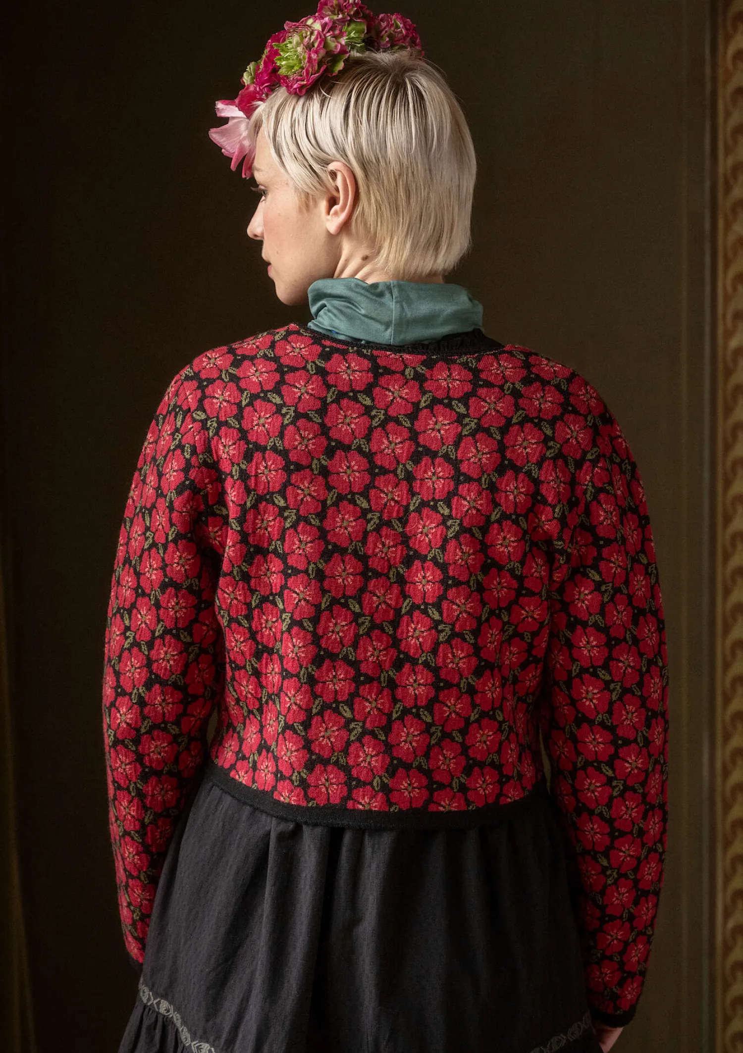 New Gudrun Sjödén Strickjacke „Anemone“ aus Bio-Wolle moosbeere
