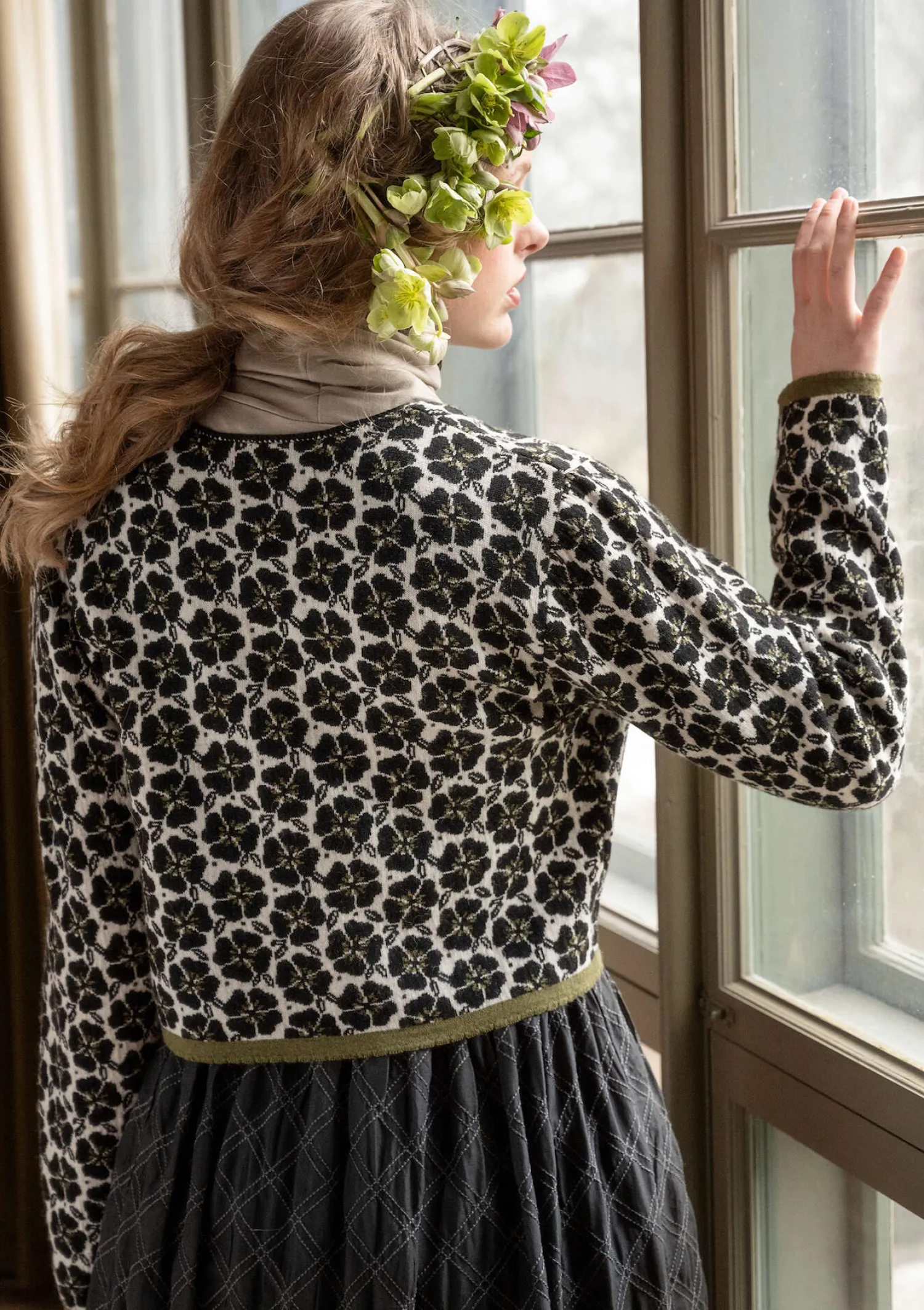 Fashion Gudrun Sjödén Strickjacke „Anemone“ aus Bio-Wolle schwarz