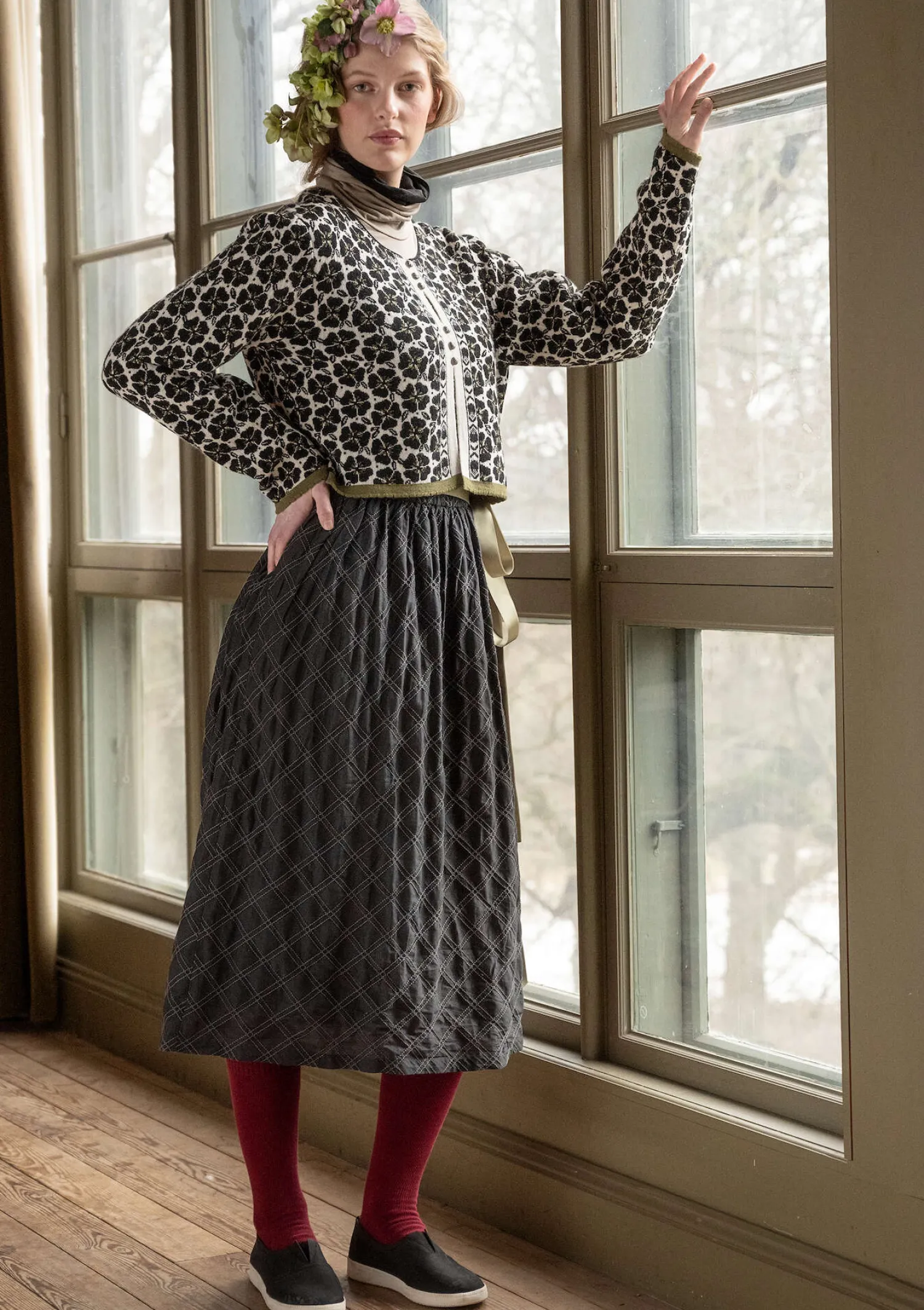 Fashion Gudrun Sjödén Strickjacke „Anemone“ aus Bio-Wolle schwarz