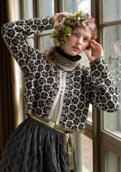 Clearance Gudrun Sjödén Strickjacke „Anemone“ aus Bio-Wolle schwarz