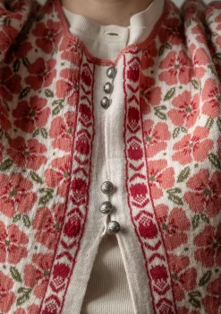 New Gudrun Sjödén Strickjacke „Anemone“ aus Bio-Wolle dunkellilie