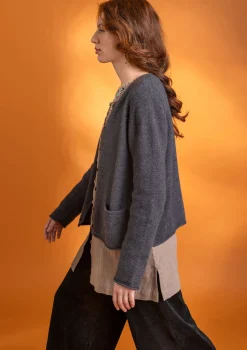 Best Sale Gudrun Sjödén Strickjacke aus Alpakagemisch alpenveilchen-melange