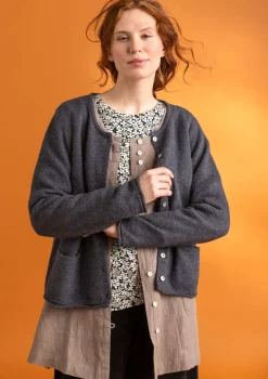 Best Sale Gudrun Sjödén Strickjacke aus Alpakagemisch alpenveilchen-melange
