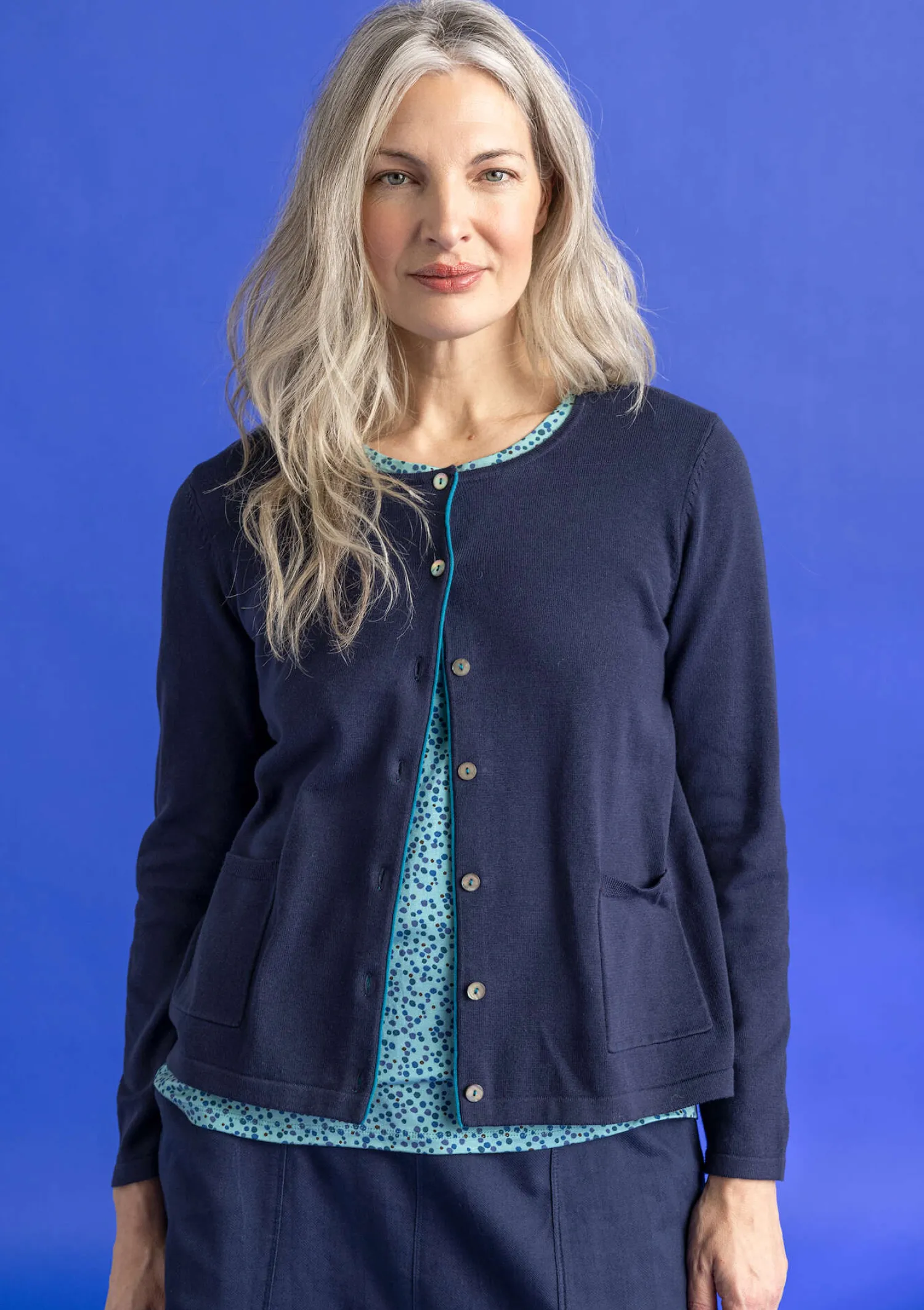 Store Gudrun Sjödén Strickjacke aus Bio-/Recycling-Baumwolle taupe-melange