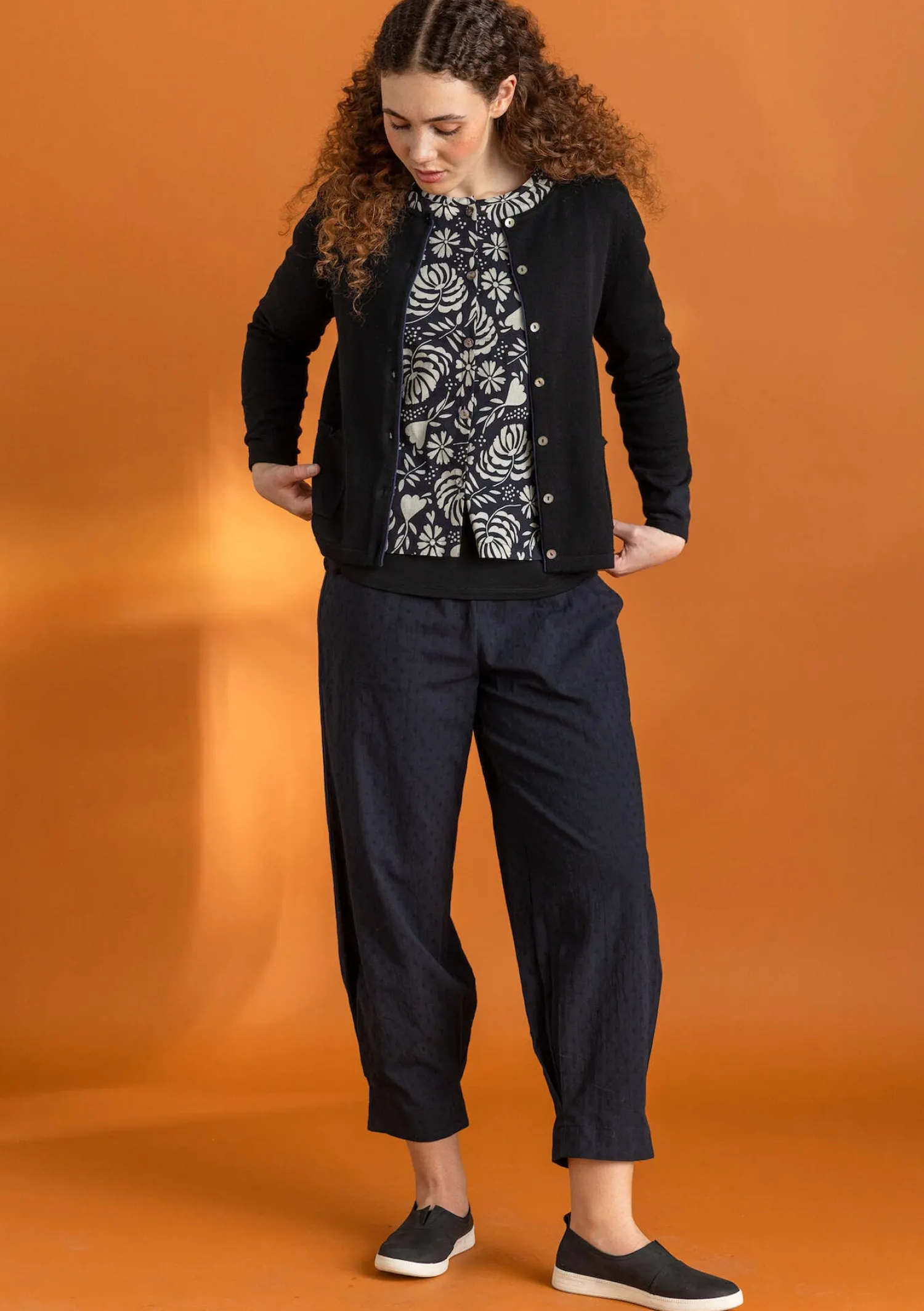New Gudrun Sjödén Strickjacke aus Bio-/Recycling-Baumwolle henna