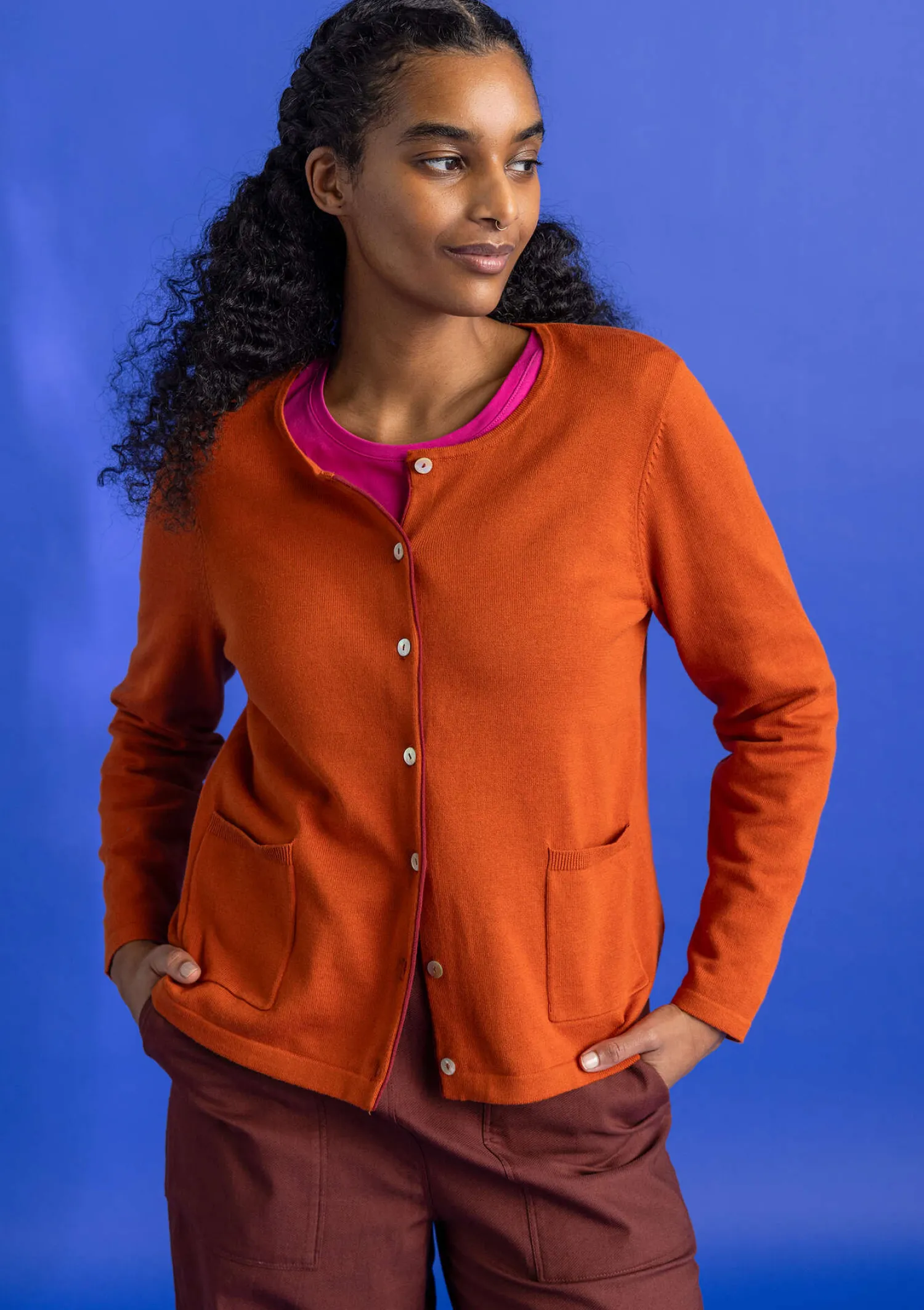 Outlet Gudrun Sjödén Strickjacke aus Bio-/Recycling-Baumwolle dunkelindigo