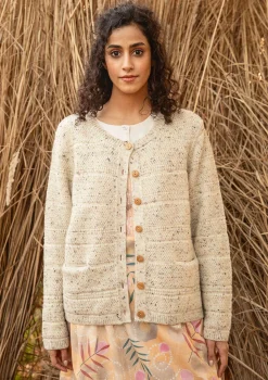 Clearance Gudrun Sjödén Strickjacke aus Wolle leinenblau