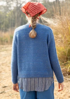 Clearance Gudrun Sjödén Strickjacke aus Wolle leinenblau