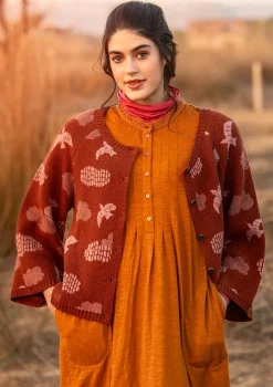 Cheap Gudrun Sjödén Strickjacke „Flyttfågel“ aus Recycling-Wollmischung/Recycling-Baumwolle dunkelaschgrau-melange