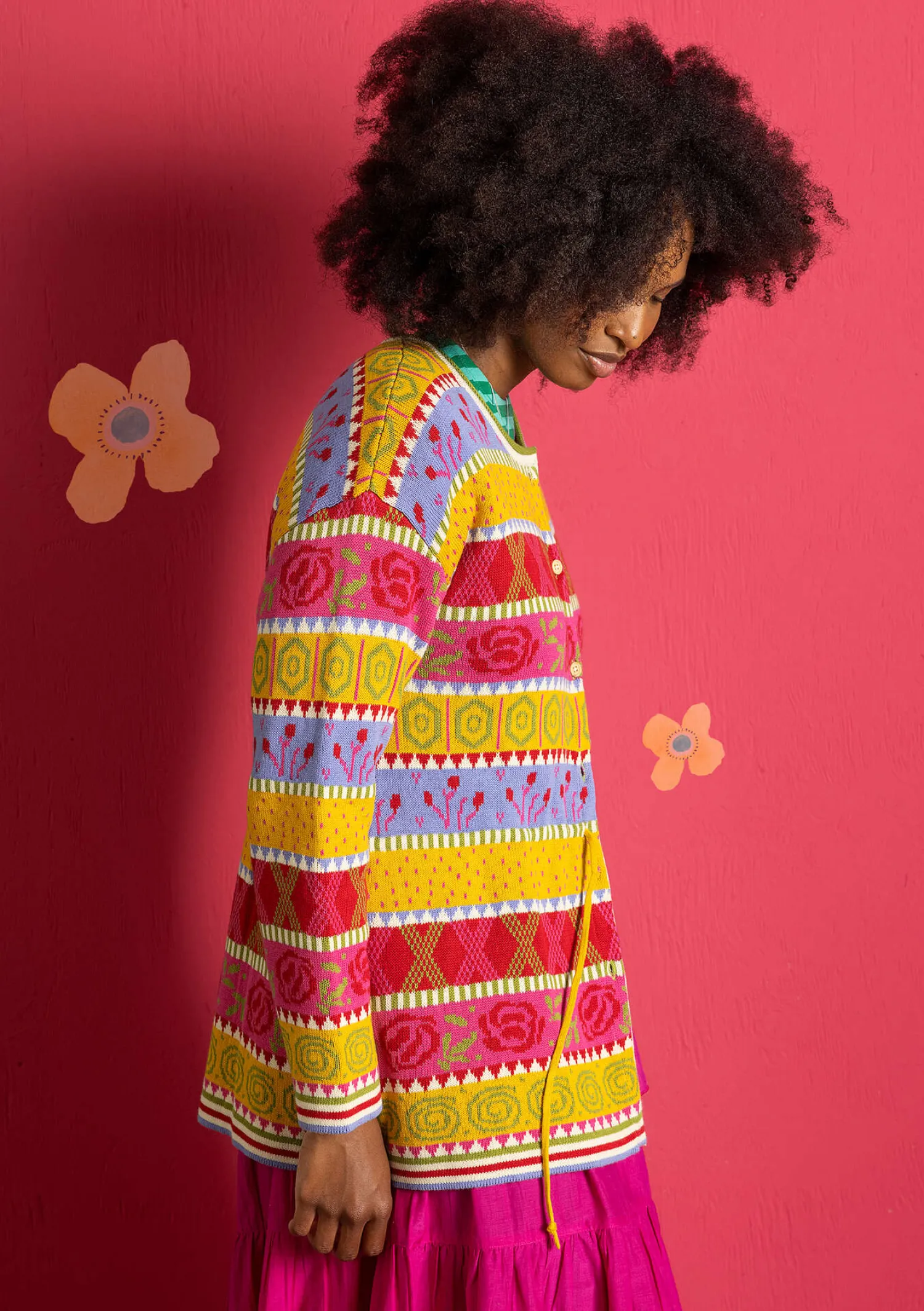 Best Gudrun Sjödén Strickjacke „Klara“ aus Bio-/Recycling-Baumwolle rapsfeld