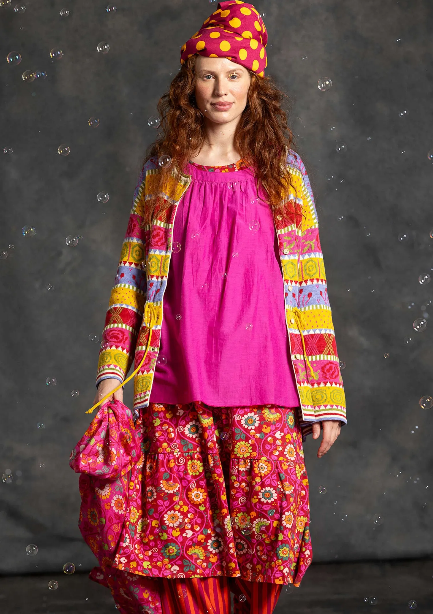 Best Gudrun Sjödén Strickjacke „Klara“ aus Bio-/Recycling-Baumwolle rapsfeld