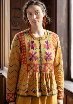 Best Gudrun Sjödén Strickjacke „Maria“ aus Bio-/Recycling-Baumwolle ocker