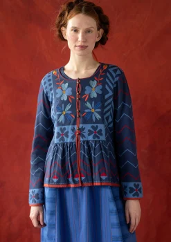 Hot Gudrun Sjödén Strickjacke „Maria“ aus Bio-/Recycling-Baumwolle indigo