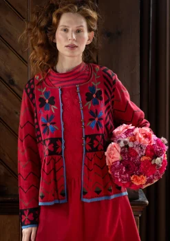 New Gudrun Sjödén Strickjacke „Maria“ aus Bio-/Recycling-Baumwolle mohn
