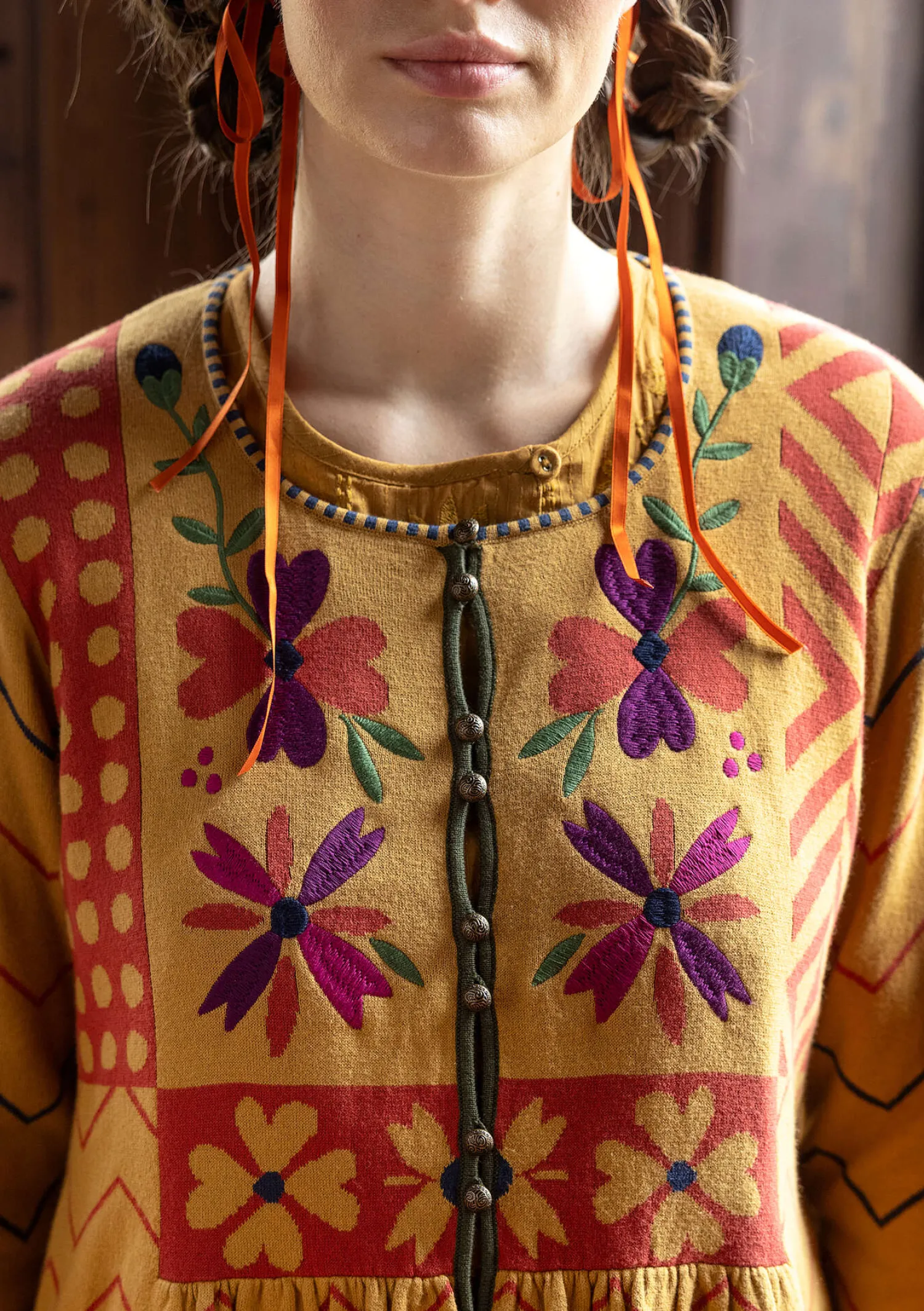 Outlet Gudrun Sjödén Strickjacke „Maria“ aus Bio-/Recycling-Baumwolle mohn