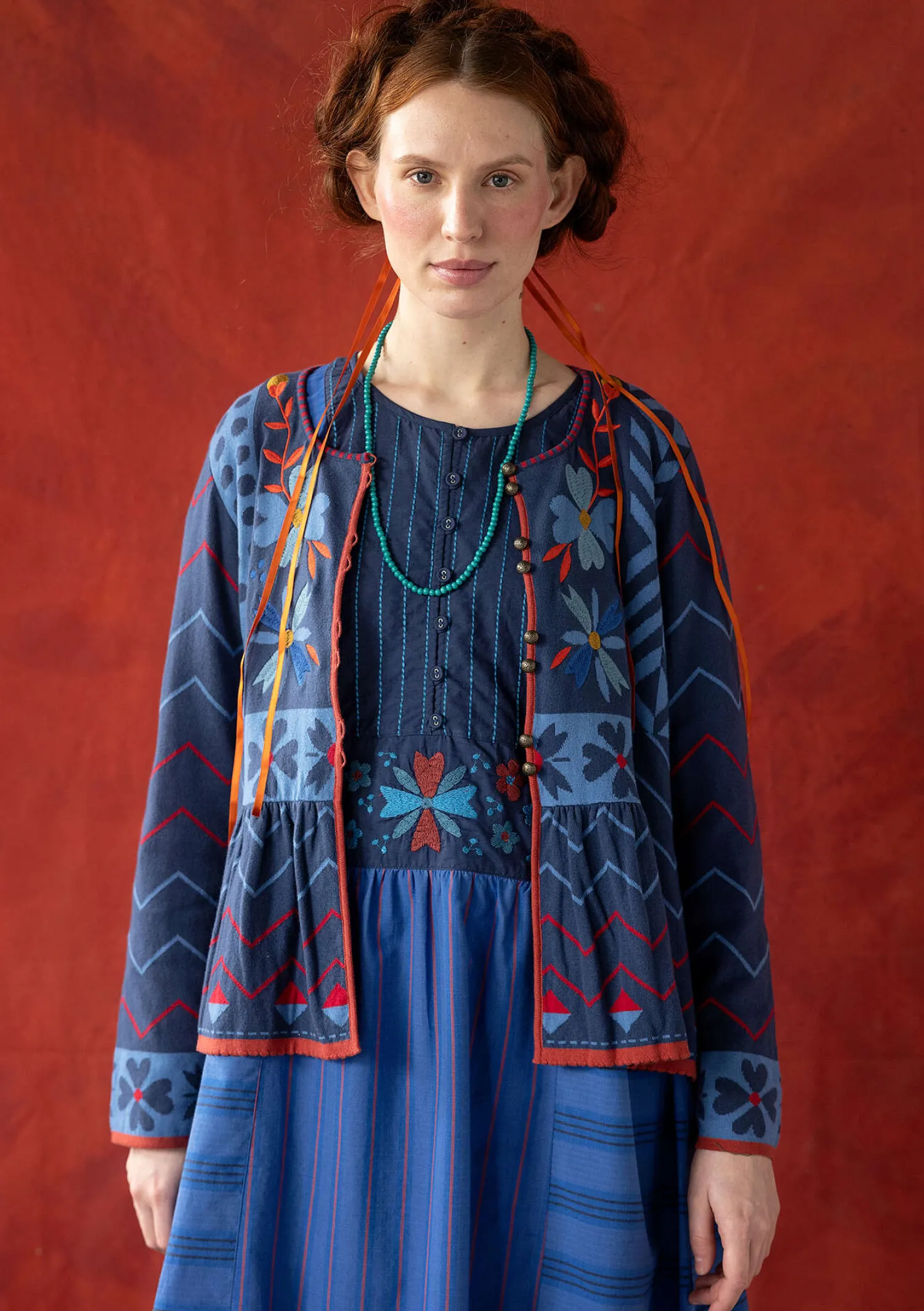 Outlet Gudrun Sjödén Strickjacke „Maria“ aus Bio-/Recycling-Baumwolle mohn