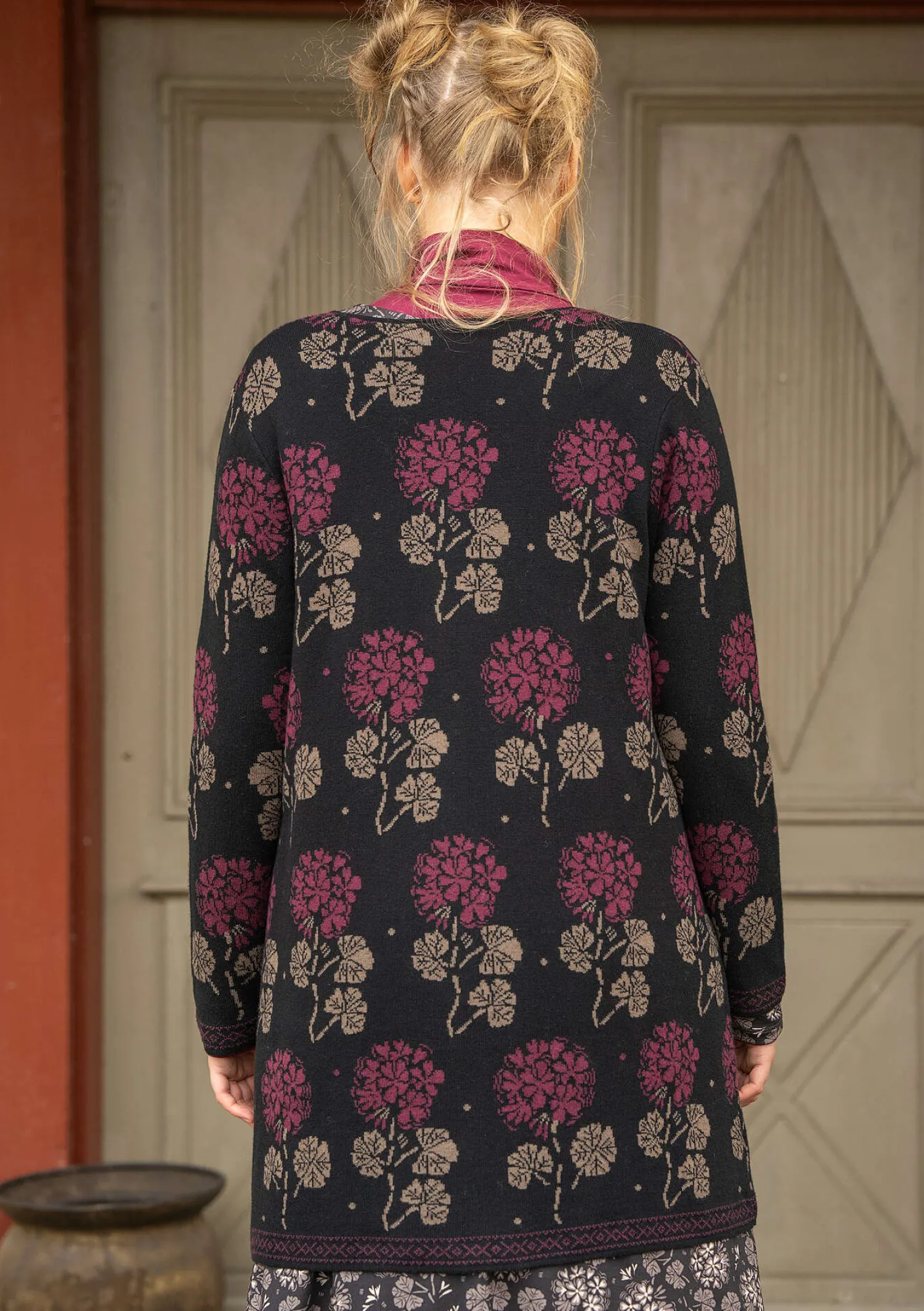 Outlet Gudrun Sjödén Strickjacke „Mårbacka“ aus Bio-/Recycling-Baumwolle schwarz
