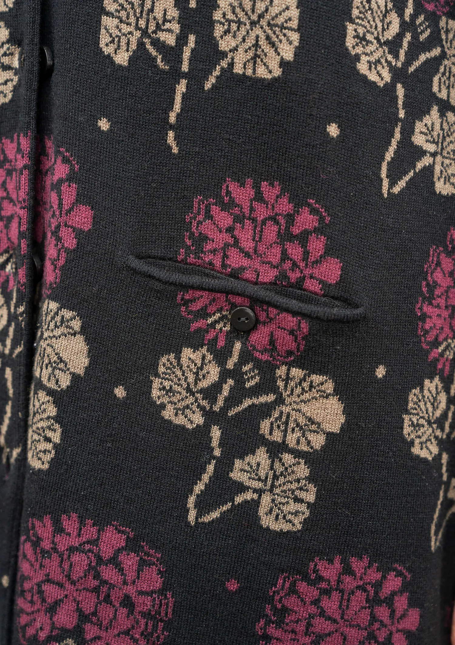 Outlet Gudrun Sjödén Strickjacke „Mårbacka“ aus Bio-/Recycling-Baumwolle schwarz