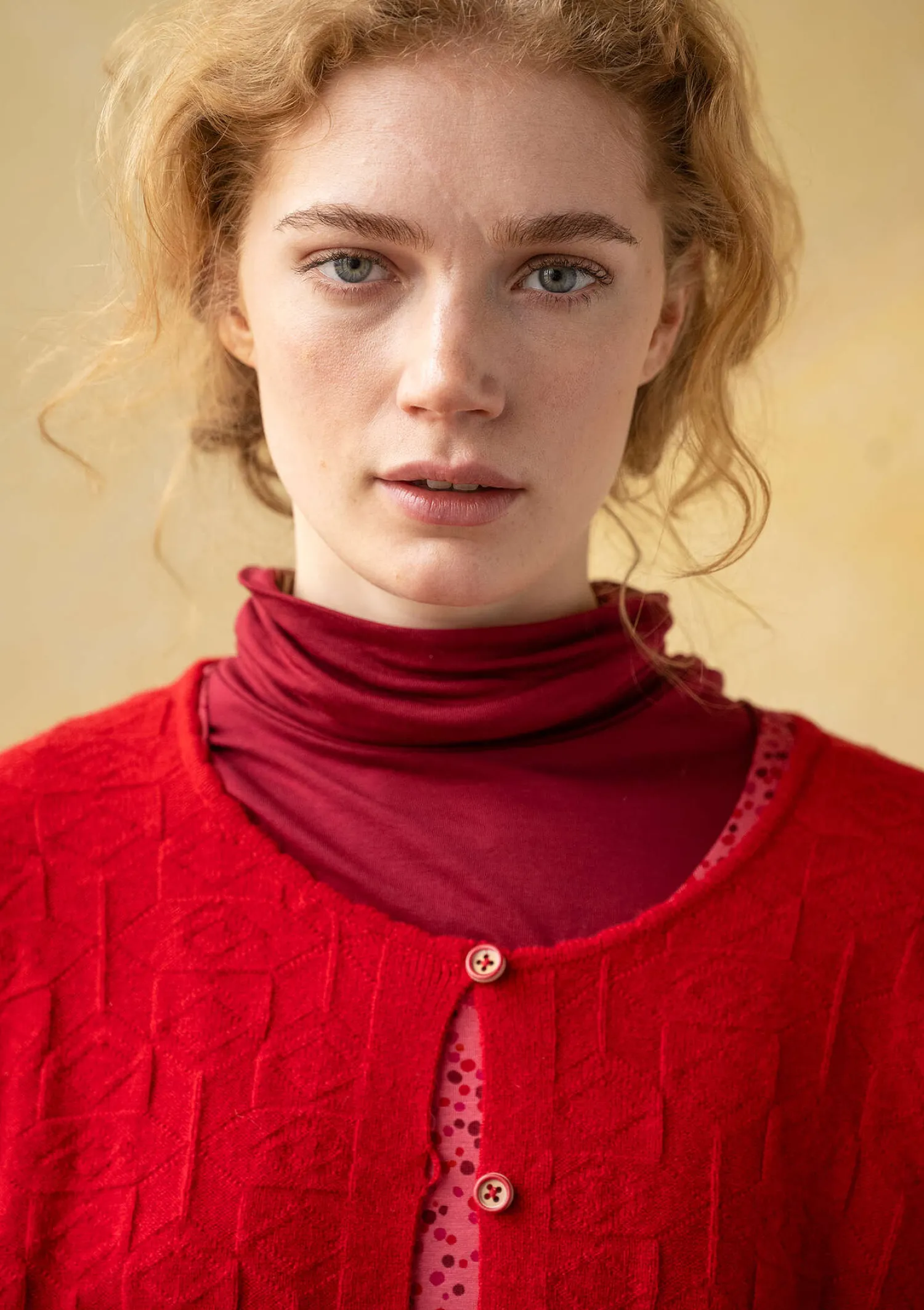 Best Sale Gudrun Sjödén Strickjacke „Nova“ aus Lammwolle tomate-melange