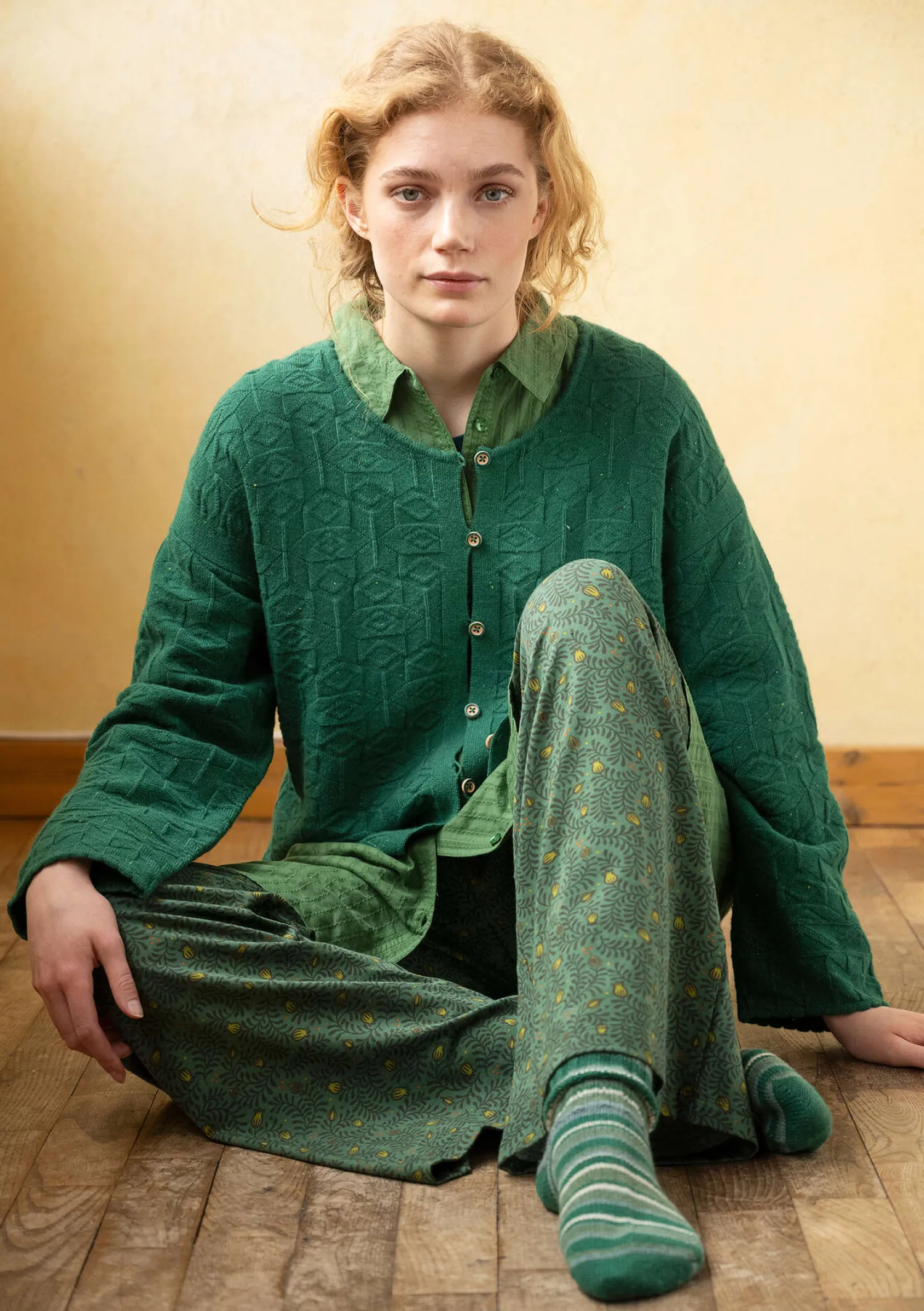 Best Sale Gudrun Sjödén Strickjacke „Nova“ aus Lammwolle tomate-melange
