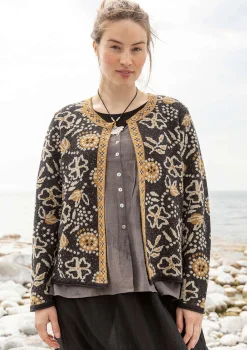 Cheap Gudrun Sjödén Strickjacke „Rashmi“ aus Bio-Baumwolle schwarzesKashish