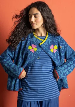 Store Gudrun Sjödén Strickjacke „Viktoria“ aus Baumwolle/Lammwolle indigo