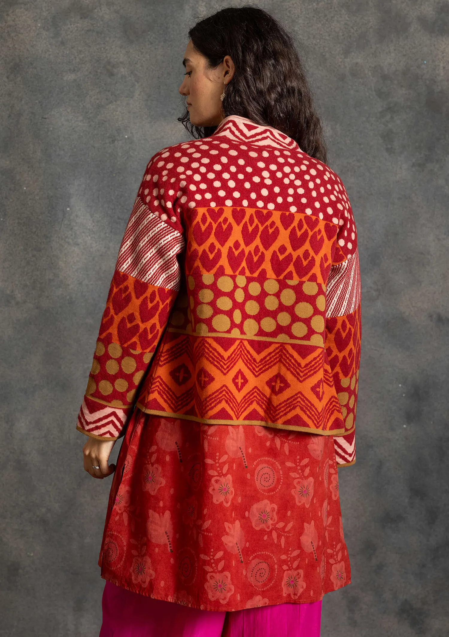 Shop Gudrun Sjödén Strickjacke „Viktoria“ aus Baumwolle/Lammwolle achatrot