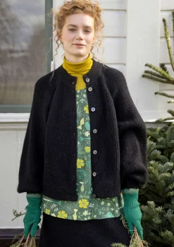 Best Gudrun Sjödén Strickjacke „Vinternatt“ aus Bio- und Recycling-Baumwolle/Alpakawollgemisch tomate