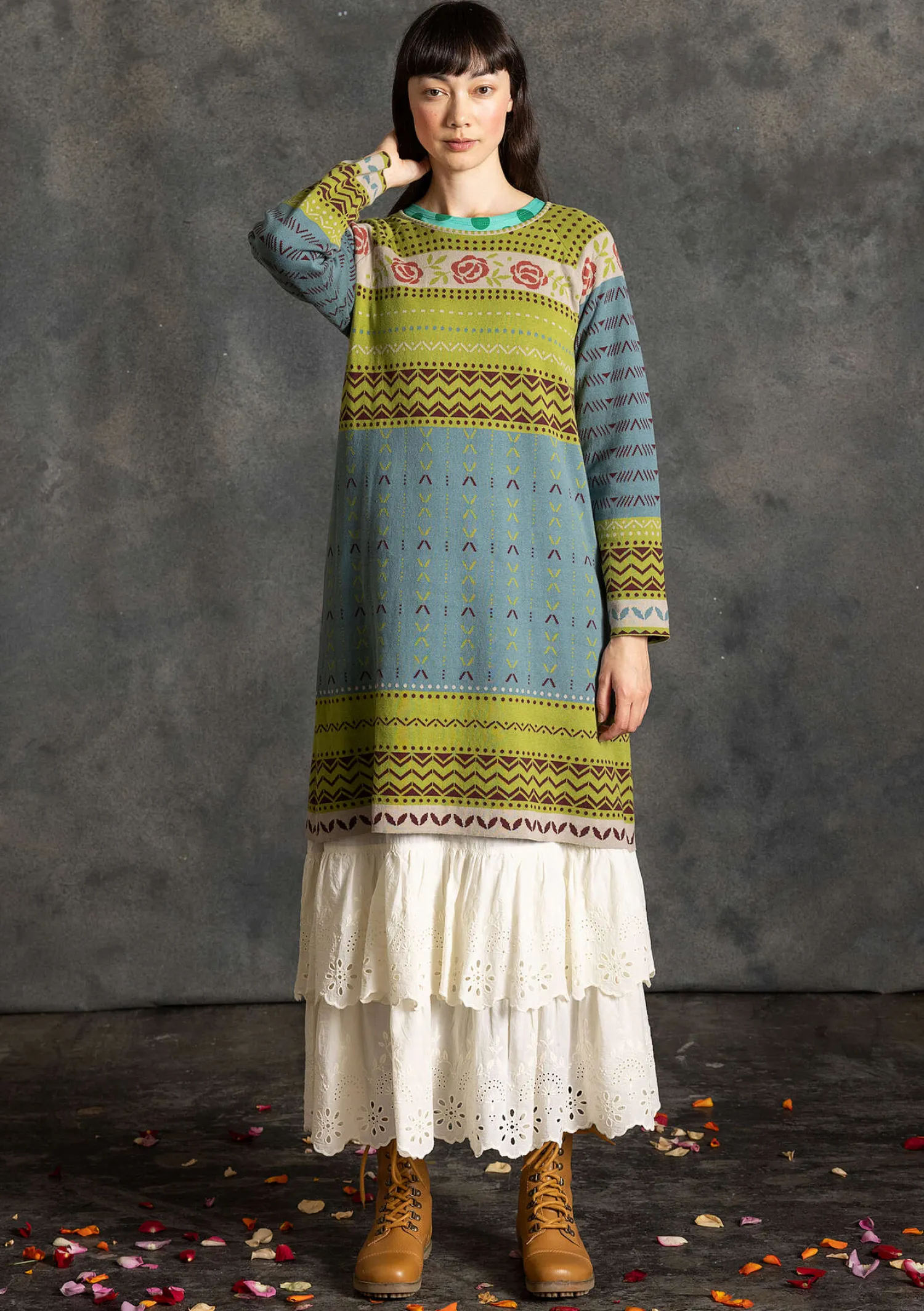 Best Sale Gudrun Sjödén Strickkleid „Kajsa“ aus Bio-/Recycling-Baumwolle mohn