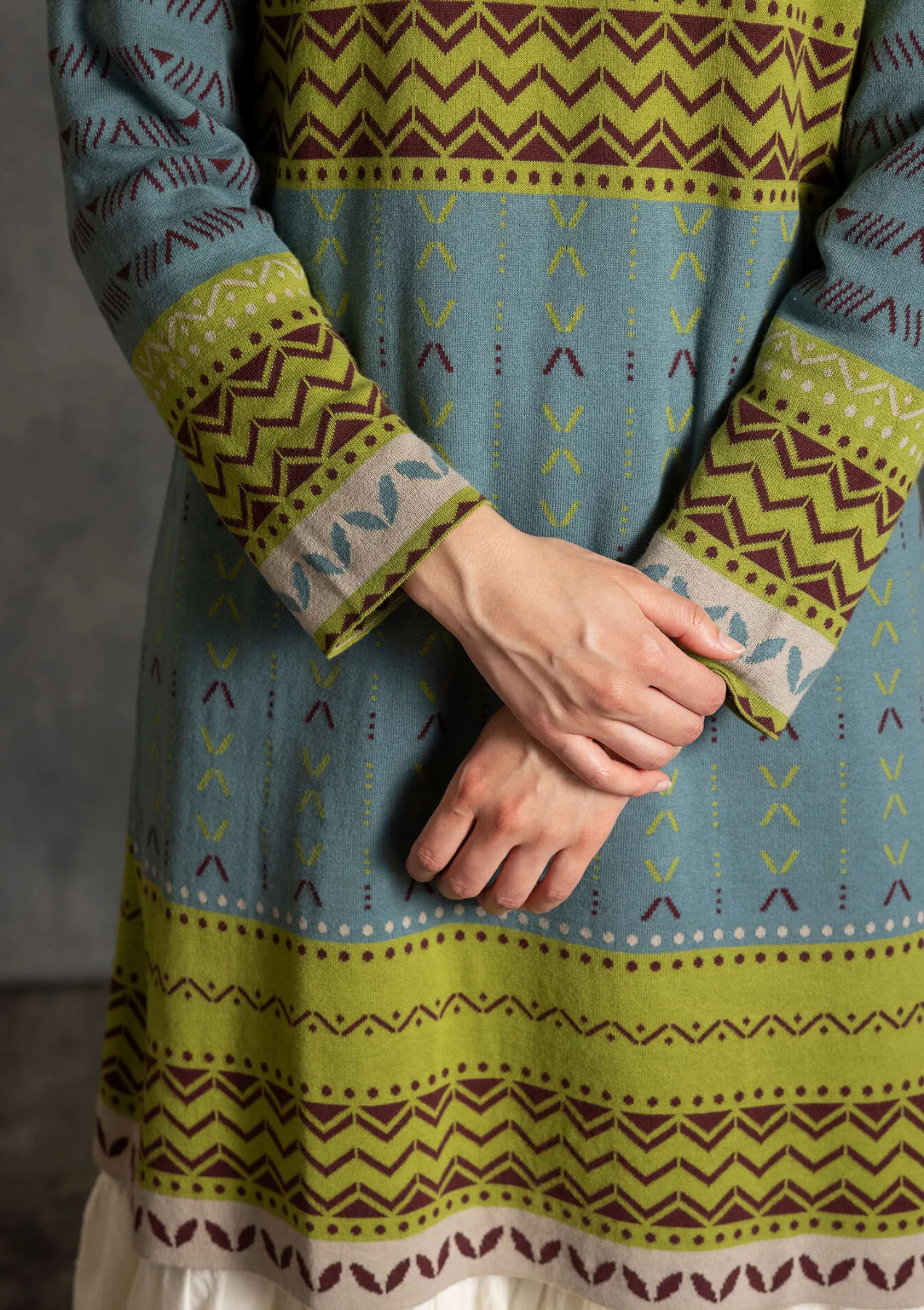 Online Gudrun Sjödén Strickkleid „Kajsa“ aus Bio-/Recycling-Baumwolle teebaum