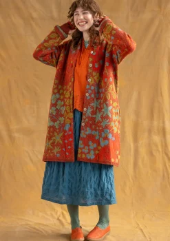 Discount Gudrun Sjödén Strickmantel „Saga“ aus Recycling-Wolle rost-melange