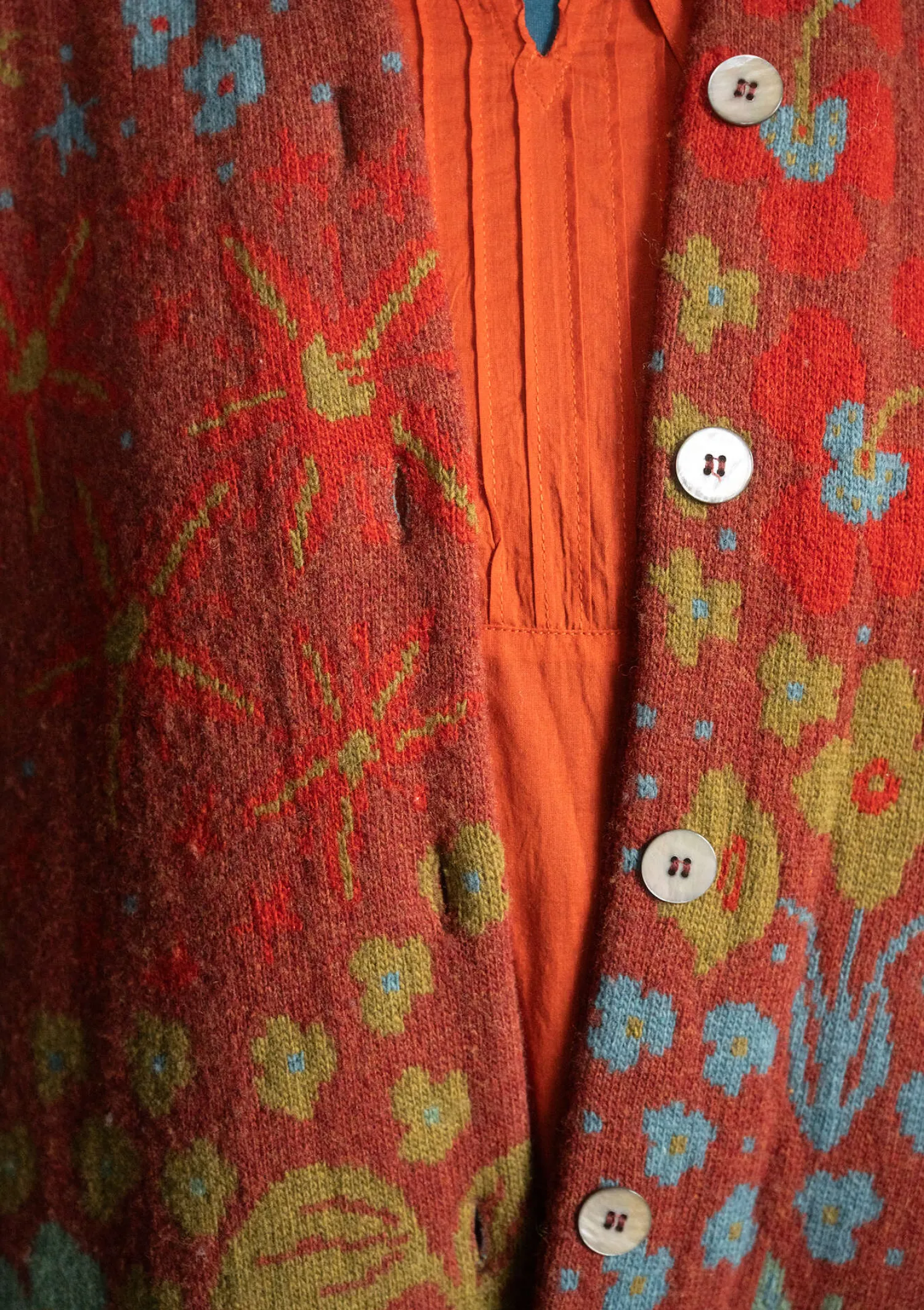 Best Sale Gudrun Sjödén Strickmantel „Saga“ aus Recycling-Wolle rost-melange