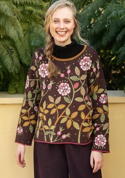 Best Gudrun Sjödén Strickpullover „Nyponros“ aus Bio-/Recycling-Baumwolle maulbeere