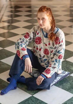 Cheap Gudrun Sjödén Strickpullover „Nyponros“ aus Bio-/Recycling-Baumwolle maulbeere