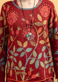 Cheap Gudrun Sjödén Strickpullover „Nyponros“ aus Bio-/Recycling-Baumwolle maulbeere