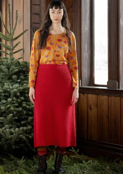 Shop Gudrun Sjödén Strickrock „Vinternatt“ aus Bio- und Recycling-Baumwolle/Alpakawollgemisch tomate