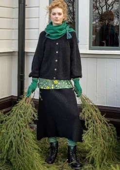 Clearance Gudrun Sjödén Strickrock „Vinternatt“ aus Bio- und Recycling-Baumwolle/Alpakawollgemisch schwarz
