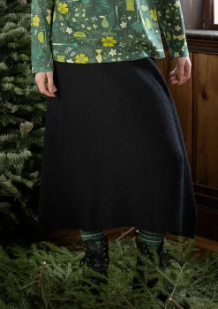 Clearance Gudrun Sjödén Strickrock „Vinternatt“ aus Bio- und Recycling-Baumwolle/Alpakawollgemisch schwarz