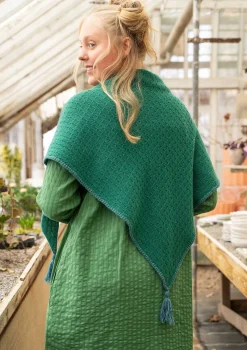 Store Gudrun Sjödén Strickschal aus Lammwolle/ Recycling-Wolle schwarz