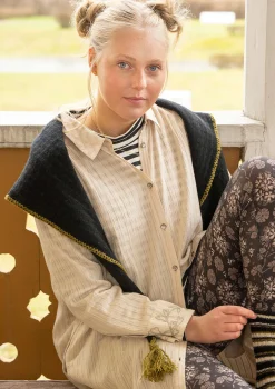 Online Gudrun Sjödén Strickschal aus Lammwolle/ Recycling-Wolle hellflaschengrün-genoppt