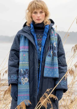 New Gudrun Sjödén Strickschal „Borealis“ aus Bio- und Recycling-Baumwolle/Wolle avocado