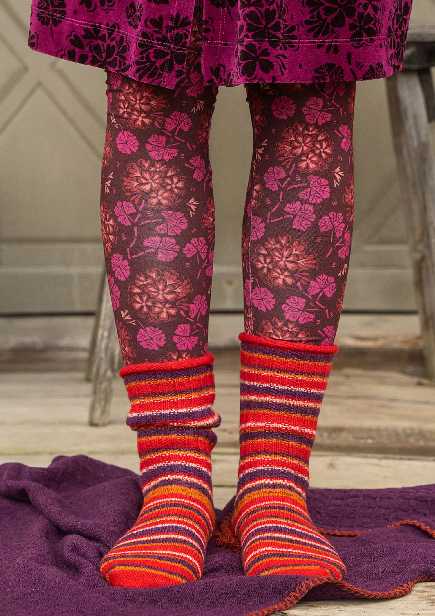 Best Sale Gudrun Sjödén Stricksocken aus Lammwolle/Recycling-Wolle tomate