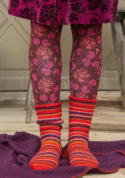 Store Gudrun Sjödén Stricksocken aus Lammwolle/Recycling-Wolle tomate