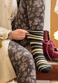 Cheap Gudrun Sjödén Stricksocken aus Lammwolle/Recycling-Wolle schwarz