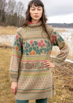 Best Gudrun Sjödén Stricktunika „Borealis“ aus Bio- und Recycling-Baumwolle/Wolle achatrot