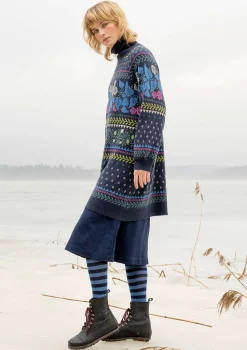 Shop Gudrun Sjödén Stricktunika „Borealis“ aus Bio- und Recycling-Baumwolle/Wolle tinte