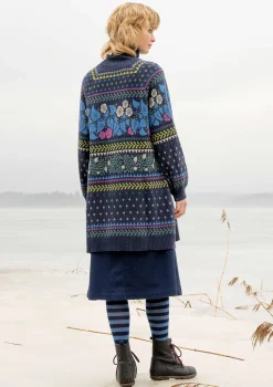 Shop Gudrun Sjödén Stricktunika „Borealis“ aus Bio- und Recycling-Baumwolle/Wolle tinte