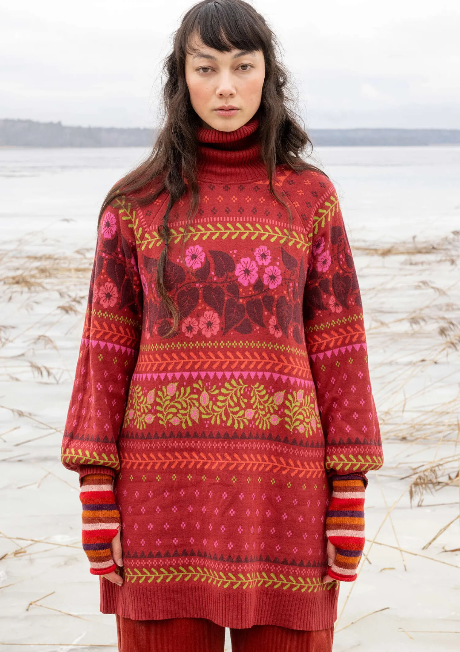 Online Gudrun Sjödén Stricktunika „Borealis“ aus Bio- und Recycling-Baumwolle/Wolle tinte